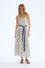 Porcelain Belt Midi Dress