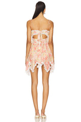 Rosette Lace Corset Mini Dress