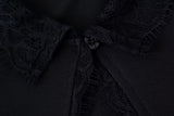 Lace Keyhole Collar Mini Dress