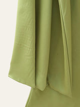 Scarf Neck Satin Maxi Dress