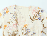 Botanical Wrap Kimono Mini Dress