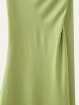 Scarf Neck Satin Maxi Dress