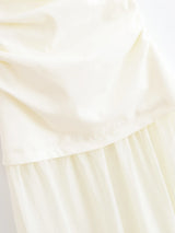 Strapless Sheer Hem Maxi Dress
