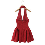 Robe courte boutonnée à col cranté