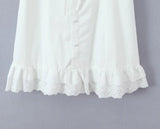 Lace Trim Button Front Mini Dress