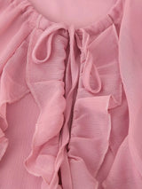 Tie Front Ruffle Maxi Dress