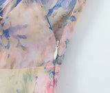 Crossback V Neck Ruffle Hem Maxi Dress