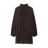 High Neck Ruffle Tiered Mini Dress