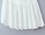 Embroidered Asymmetric Ruffle Midi Dress