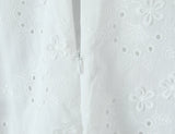 Embroidered Asymmetric Ruffle Midi Dress