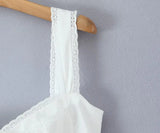 Lace Trim Button Front Mini Dress