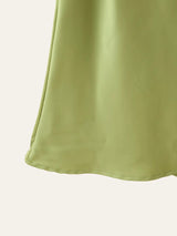 Scarf Neck Satin Maxi Dress