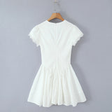 Tie Front Plunge Mini Dress