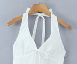 Plunge Halter Corset Mini Dress