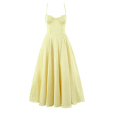 Structured Bustier A Line Midi Dress