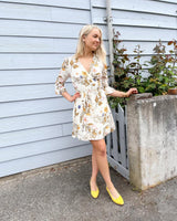 Botanical Wrap Kimono Mini Dress