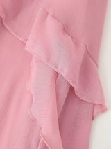 Tie Front Ruffle Maxi Dress