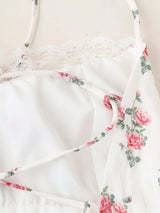 Halter Tie Patchwork Lace Maxi Dress