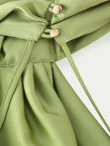 Scarf Neck Satin Maxi Dress