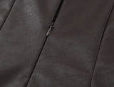 Sculpted Faux Leather Bubble Hem Mini Dress