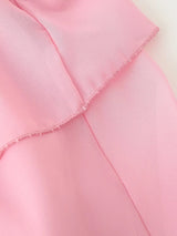 Rosette Halter Tiered Chiffon Maxi Dress