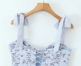 Bow Strap Sweetheart Midi Dress