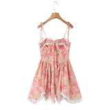 Rosette Lace Corset Mini Dress