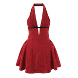 Robe courte boutonnée à col cranté