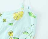 Lemon Print Sweetheart Cami Maxi Dress