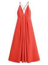 Deep V Crisscross Back Maxi Dress