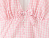 Tie Front Plunge Mini Dress