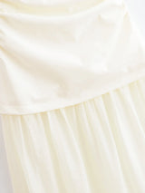 Strapless Sheer Hem Maxi Dress