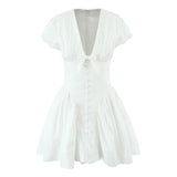 Tie Front Plunge Mini Dress