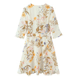 Botanical Wrap Kimono Mini Dress