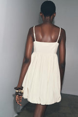 Embroidered Bustier Bubble Mini Dress