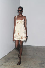 Embroidered Bustier Bubble Mini Dress