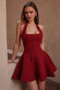 Halter Tie Neck Flare Mini Dress