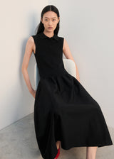 Polo Collar Drop Waist Maxi Dress