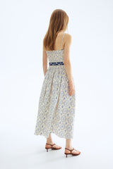Porcelain Belt Midi Dress