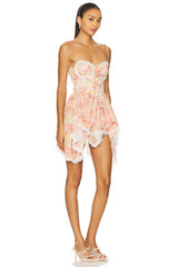 Rosette Lace Corset Mini Dress