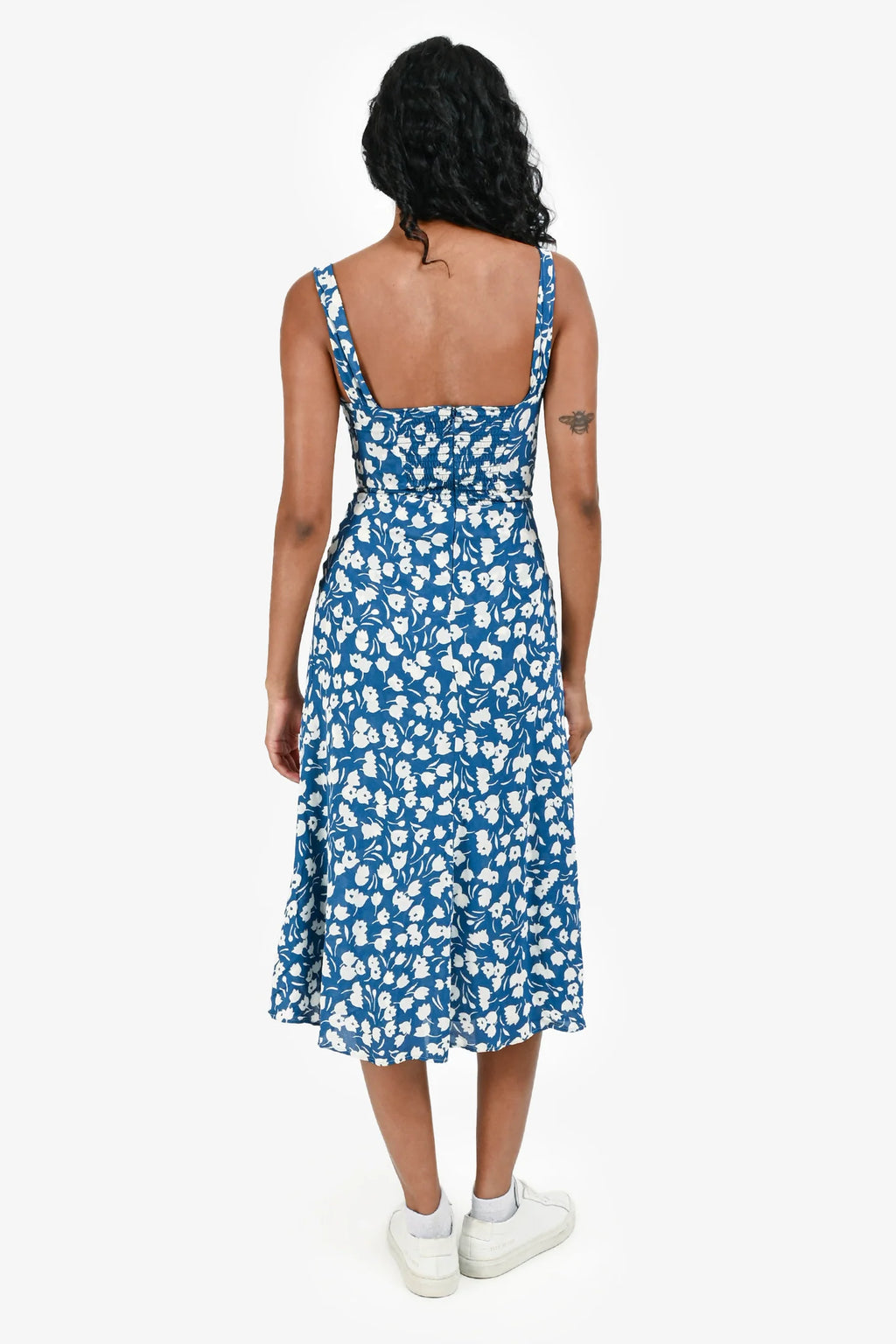 Square Neck Seamed Midi Dress