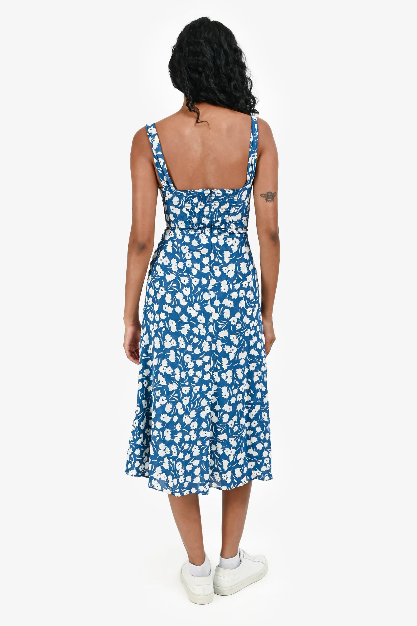 Square Neck Seamed Midi Dress
