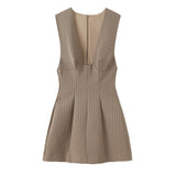 Sculpted Deep V Mini Dress