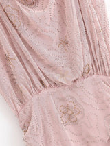 Beaded Cowl Neck Ruched Mini Dress