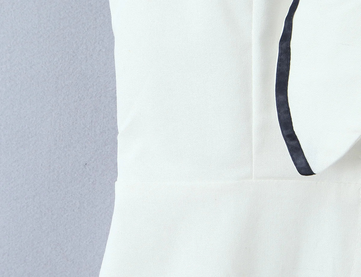 Sailor Collar Bow Front Button Midi Dress