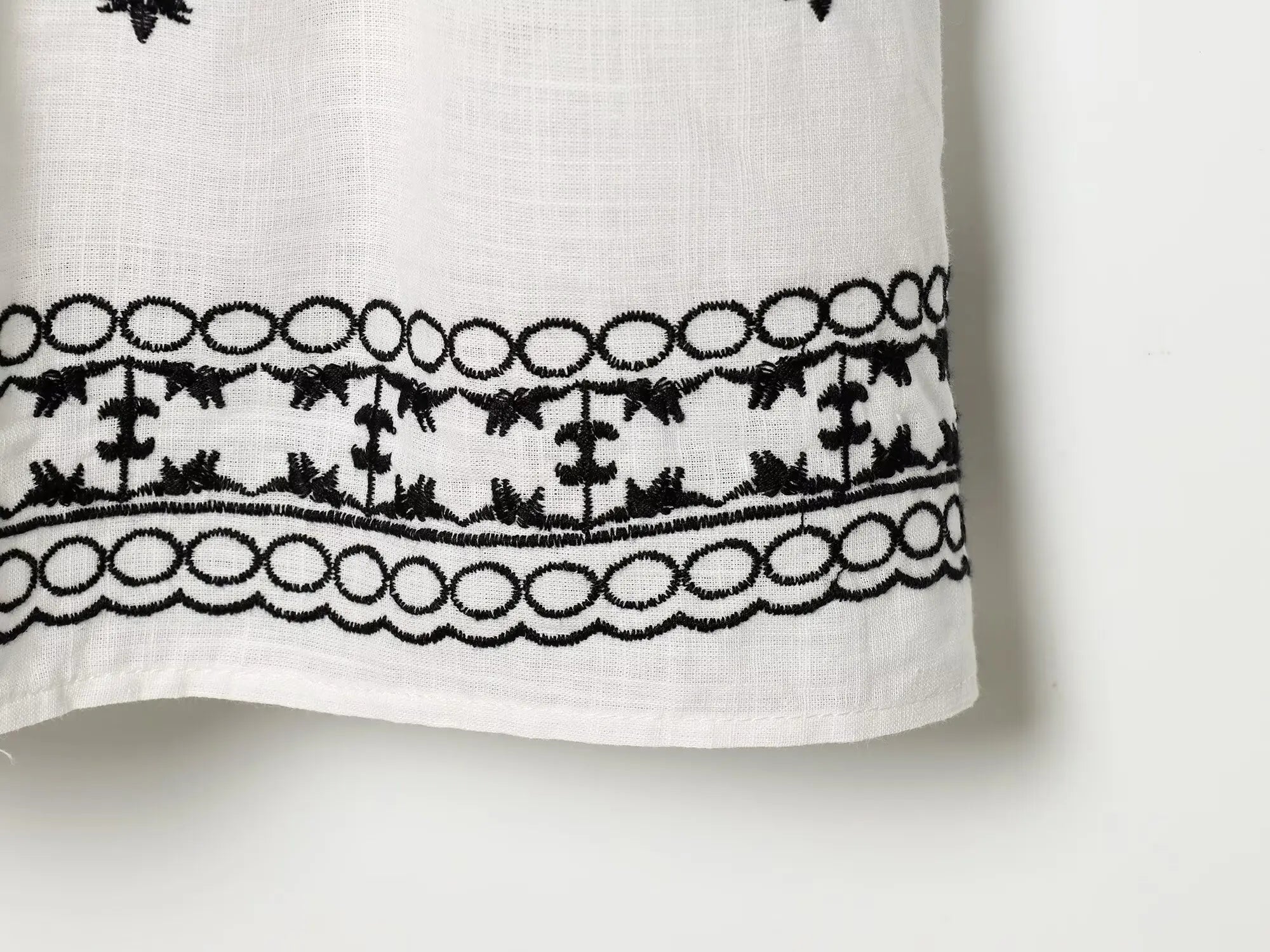 Bow Tie Puff Sleeve Embroidered Tiered Maxi Dress