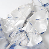 3D Floral Strap Lace Up Tiered Mini Dress