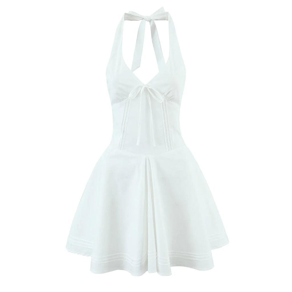 Plunge Halter Corset Mini Dress