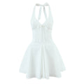 Plunge Halter Corset Mini Dress