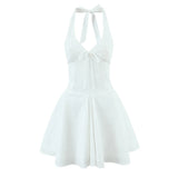 Plunge Halter Corset Mini Dress